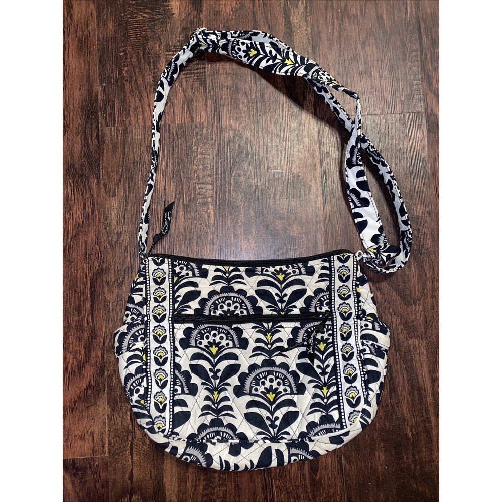 Vera Bradley Fanfare Pattern Purse. Medium sized. Black/White/Yellow Women's